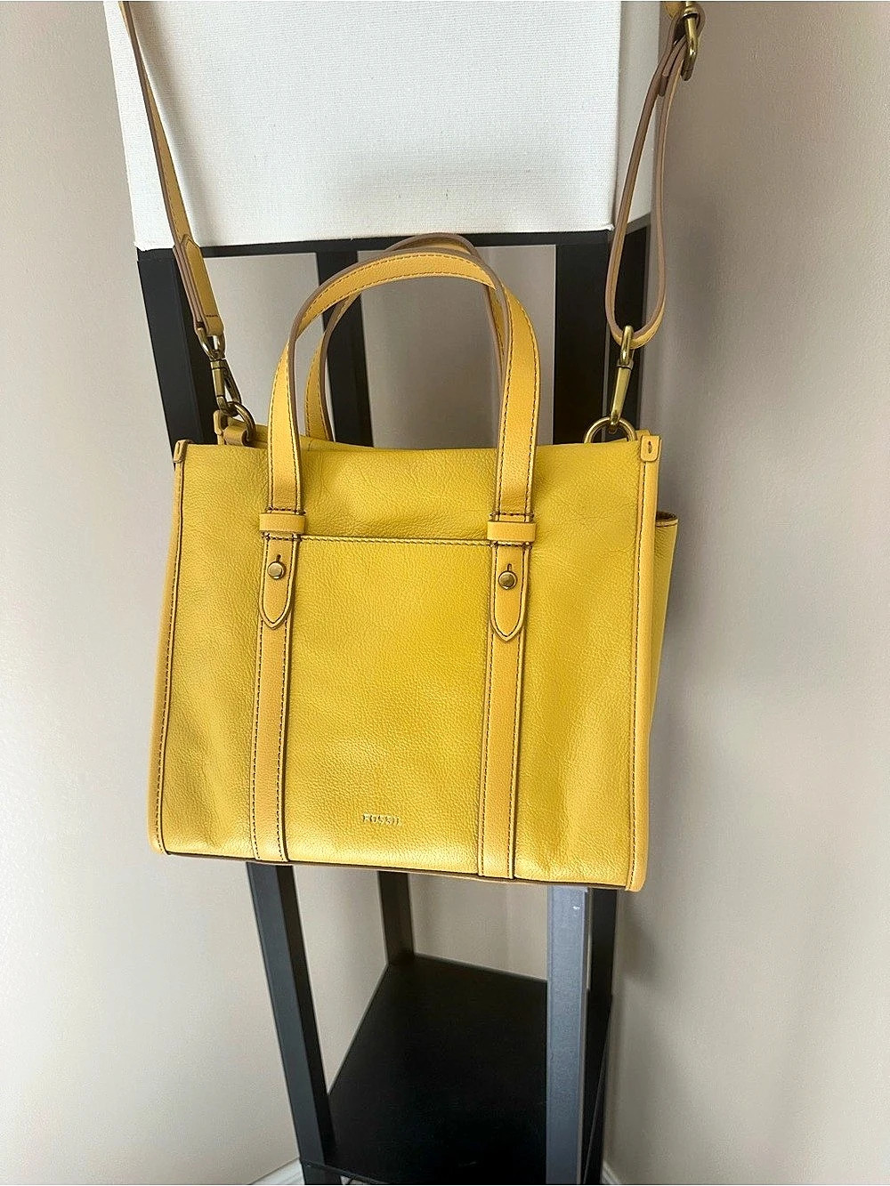 Fossil Rachel Tote Yellow Leather Bag